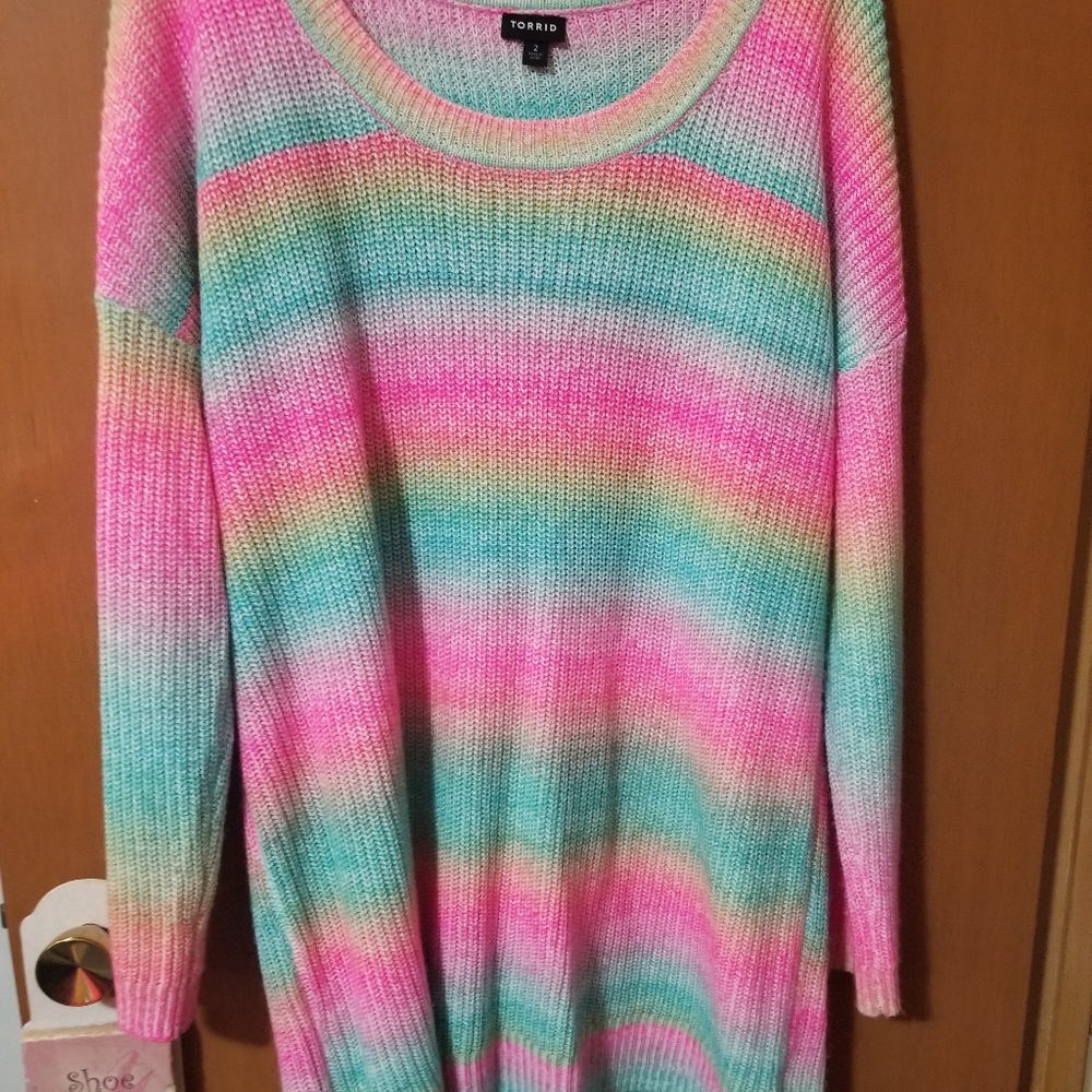 Torrid rainbow weave sweater